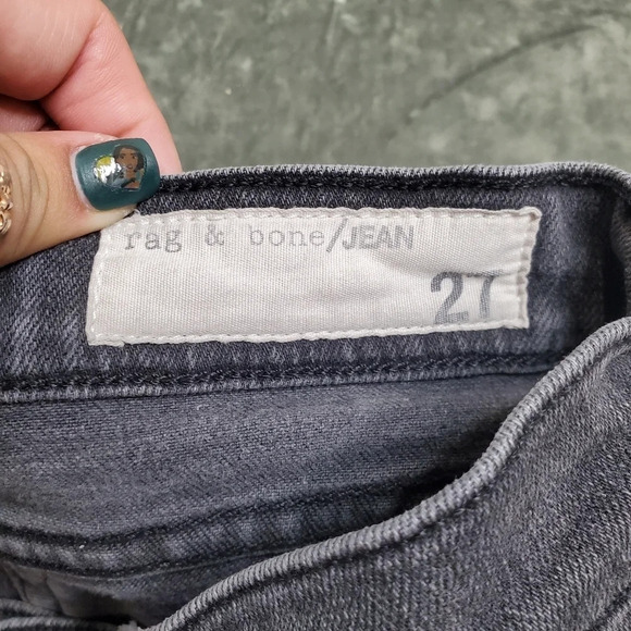 Rag & Bone Black Distressed Boyfriend Jeans - Picture 5 of 9